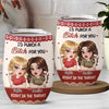 Custom Wine Tumbler - Personalized Best Friend Birthday Gifts For Women, Besties, Sisters, BFF - Forever My Safe Place