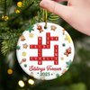Custom Scrabble Ceramic Ornament - Personalized Christmas Birthday Gifts For Mom, Dad, Brother, Sister, Kids - Home Is Built On Love