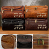 Custom Engraved Leather Toiletry Bag - Personalized Birthday Gifts For Dad, Grandpa - Generations United In Love
