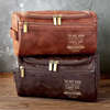 Custom Engraved Leather Toiletry Bag - Personalized Birthday Gifts For Son - Carry What Matters
