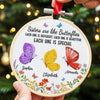 Custom Embroidered Ornament - Personalized Best Friend Christmas Birthday Gifts For Women, Besties, Sisters, BFF - Wild Hearts Same Journey
