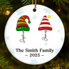 Custom Ceramic Ornament - Personalized Christmas Birthday Gifts For Mom, Dad, Brother, Sister, Kids - Joy Begins Where Family Gathers