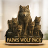 Papa Leads We Follow - Family Personalized Custom Shaped 2-Layered Wooden Plaque With Flat Stand - Father's Day, House Warming Gift For Dad, Grandpa
