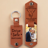 Custom Photo Engraved Leather Keychain - Personalized Anniversary Wedding Gifts For Husband And Wife, Him And Her - Love Grows Where We Belong
