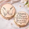 Custom Compact Mirror - Personalized Anniversary Wedding Gifts For Husband And Wife, Him And Her - Just You And Me Together