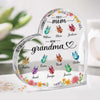 Custom Heart Shaped Acrylic Plaque - Personalized Mother's Day Gifts For Mom, Grandma - Love Grows In Our Family