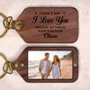 Custom Photo Wooden Keychain - Personalized Anniversary Wedding Gifts For Husband And Wife, Him And Her - Together We Keep Blooming