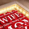 Custom Flower Shadow Box With LED Light - Personalized Anniversary Wedding Gifts For Husband And Wife, Him And Her - My Wife My Everything