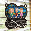 Custom Window Hanging Suncatcher Ornament - Personalized Mother's Day Birthday Gifts For Mom, Grandma - Always Mother And Daughters