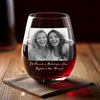 Custom Photo Wine Glass - Personalized Best Friend Birthday Gifts For Women, Besties, Sisters, BFF - Wine A Little Laugh A Lot