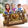 Custom 2-Layered Wooden Plaque - Personalized Mother's Day Birthday Gifts For Mom - Sunflowers And Sweet Moments