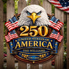 Custom Wood Sign - Personalized America 250th Anniversary Gifts For Mom, Dad, Brother, Sister, Kids - Proud Hearts Stand United