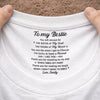 Custom Inside Neck Print T-Shirt - Personalized Best Friend Birthday Gifts For Women, Besties, Sisters, BFF - Bestie Therapy Hits Different