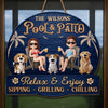 Custom Wood Sign - Personalized Anniversary Wedding Gifts For Husband And Wife, Dog Cat Lovers - Love Grows With Our Pets