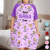 Custom Women's Sleep Tee - Personalized Mother's Day Birthday Gifts For Mom, Grandma - All Love Leads To Nana