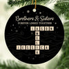 Custom Scrabble Ceramic Ornament - Personalized Christmas Birthday Gifts For Brother, Sister - Family Spelled Here