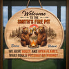 Custom Shaped Home Decor Wood Sign - Personalized Anniversary Wedding Camping Gifts For Campers, Husband And Wife, Him And Her - Booze And Open Flames