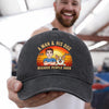 Custom Vintage Washed Denim Baseball Cap - Personalized Father's Day Birthday Gifts For Dog Lovers, Dog Dad And Mom - Peace Love Dogs