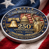 Custom Commemorative Keepsake Coin - Personalized America 250th Anniversary Gifts For Mom, Dad, Brother, Sister, Kids - Liberty Runs In Our Blood