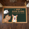 Custom Home Decor Decorative Mat - Personalized Birthday Gifts For Dog Cat Lovers, Dog Dad And Mom, Cat Owners - Don't Let The Cat Out No Matter What He Tells You