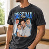 Custom Photo Washed Cotton T-shirt - Personalized Father's Day Birthday Gifts For Dad, Grandpa - Built Tough Loved Hard