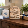 Custom 2-Layered Wooden Plaque - Personalized Father's Day Birthday Gifts For Dad, Grandpa, Husband - Home Feels Better With Dad