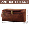 Custom Engraved Leather Toiletry Bag - Personalized Father's Day Birthday Gifts For Dad, Grandpa - Strong Hearts Start With Dad