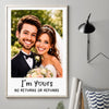 Custom Photo Funny Caricature Vertical Poster - Personalized Anniversary Wedding Gifts For Husband And Wife, Him And Her - Officially Stuck Together Forever