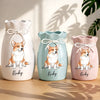 Custom Photo Flower Vase With Ribbon - Personalized Birthday Gifts For Dog Cat Lovers, Dog Dad And Mom, Cat Owners - Living That Pawfect Life