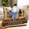 Custom 2-Layered Wooden Plaque - Personalized Father's Day Birthday Gifts For Dad - Home Is Where Dad Is