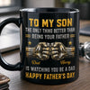 Custom Black Mug - Personalized Father's Day Birthday Gifts For Son - Go Fearlessly Chase Your Dreams