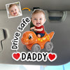 Custom Photo Acrylic Car Visor Clip - Personalized Father's Day Gifts For Dad, Grandpa - Drive Happy, Drive Safe