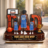 Custom 2-Layered Wooden Plaque - Personalized Father's Day Gifts For Dad, Grandpa, Basketball Lovers, Sports Fans, Sports Lovers - Basketball And Chill