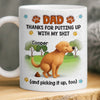 Custom 3D Inflated Effect Printed Mug - Personalized Father's Day Birthday Gifts For Dog Cat Lovers, Dog Dad And Mom, Cat Owners - Powered By Coffee & Cat Cuddles