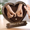 Custom 2-Layered Wooden Plaque - Personalized Anniversary Wedding Gifts For Husband And Wife, Him And Her - Your Hand In Mine