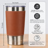 Custom Printed Leather Tumbler - Personalized Father's Day Birthday Gifts For Dad, Grandpa - Forever Grateful For Dad