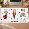 Custom Desk Mat - Personalized Birthday Gifts For Teachers - Coffee Teach Repeat