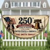 Custom Non-Pleated Fan Flag - Personalized America 250th Anniversary Gifts For Mom, Dad, Brother, Sister, Kids - Celebrating 250 Years Strong