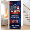 Custom Door Cover - Personalized America 250th Anniversary Gifts For Mom, Dad, Brother, Sister, Kids - Stars Stripes Proud Hearts