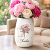 Custom Oval Ceramic Flower Vase - Personalized Best Friend Birthday Gifts For Women, Besties, Sisters, BFF - Blooming Beautifully Every Day