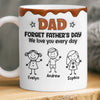 Custom 3D Inflated Effect Printed Mug - Personalized Father's Day Birthday Gifts For Dad, Grandpa - Powered By Dad Energy