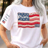 Custom Unisex T-Shirt With Design On Sleeve - Personalized 4th Of July Gifts For Mom, Grandma - American Pride, Grandma's Heart