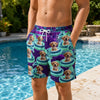 Custom Photo Tropical Hawaiian Aloha Men Beach Shorts - Personalized Summer Vacation And Travel Gifts For Dog Cat Lovers, Dog Dad And Mom, Cat Owners - Pups On Floating Paradise