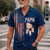 Custom Unisex Tropical Hawaiian Aloha Shirt - Personalized America 250th Anniversary Father's Day Gifts For Dad, Grandpa - Freedom Family Dad