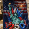 Custom Door Cover - Personalized America 250th Anniversary Gifts For Mom, Dad, Brother, Sister, Kids - Land Of Liberty Family
