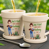 Custom Plant Pot Ceramic Mug - Personalized Birthday Garden Gifts For Gardeners - Gardening Is My Therapy
