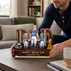 Custom 2-Layered Wooden Plaque - Personalized Father's Day Gifts For Dad, Grandpa, American Football Lovers, Sports Fans, Sports Lovers - Game Day Starts Here