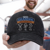 Custom Vintage Washed Denim Baseball Cap - Personalized Father's Day Birthday Gifts For Dad, Grandpa - Raised Strong By Dad