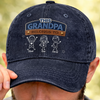 Custom Vintage Washed Denim Baseball Cap - Personalized Father's Day Birthday Gifts For Dad, Grandpa - Raised Strong By Dad