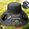 Custom Hat With Fans Solar Power - Personalized Birthday Garden Gifts For Gardeners - Her Happy, Blooming Green World